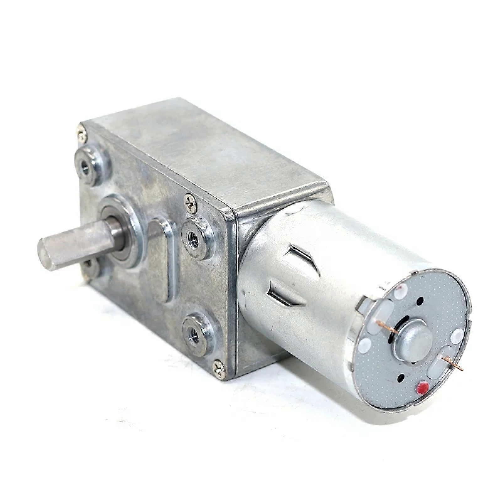 24V 25RPM Worm Gear Motor with SelfLocking Solid Shaft and Precision Worm Gear Drive