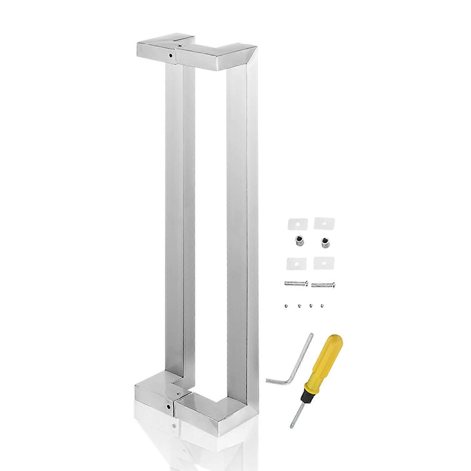 Stainless Steel Door Pull Handle Rustproof Double Sided for Glass Barn Entrance 100cm Silver