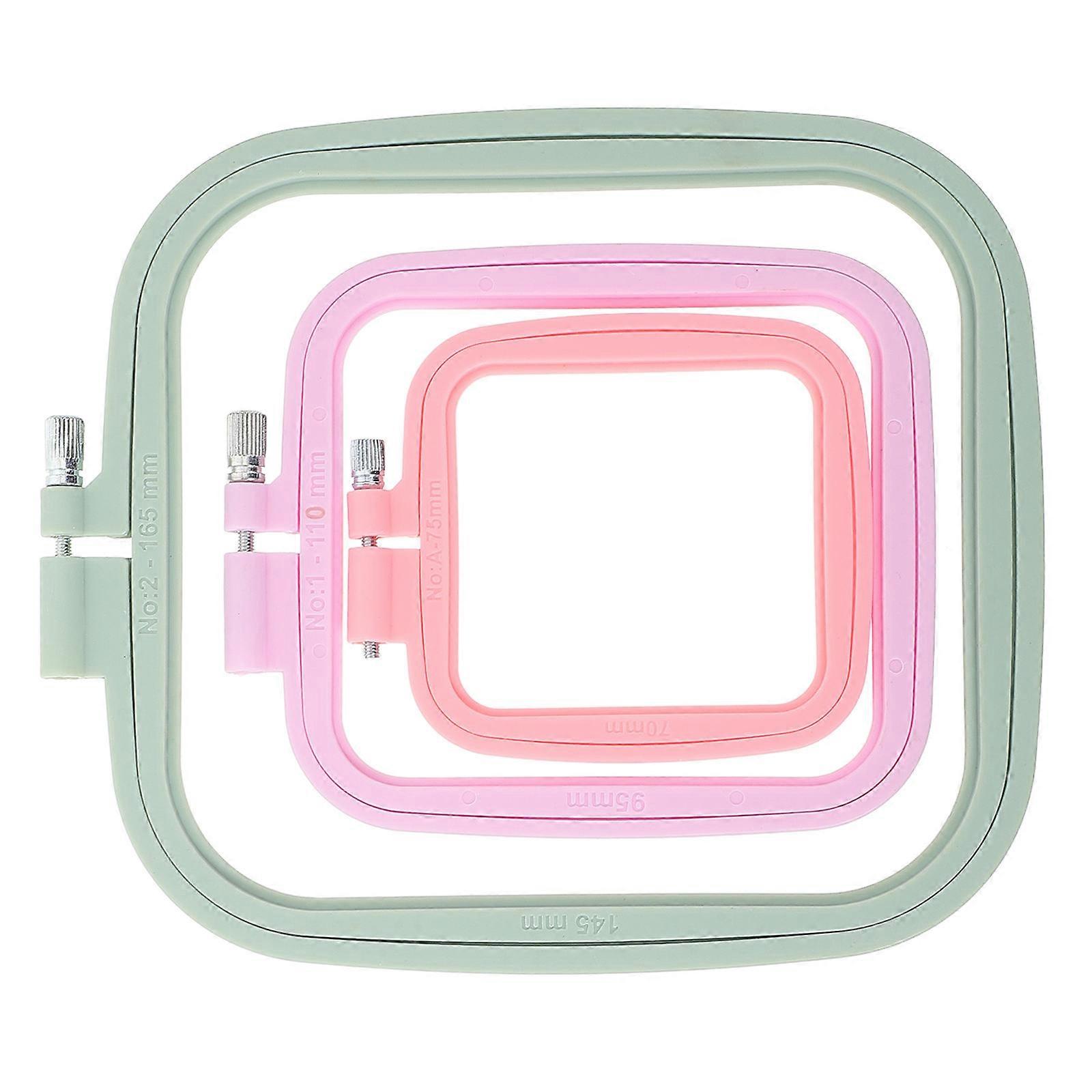 Square Embroidery Hoop Frame Plastic for Embroidery 1Set Multi Color