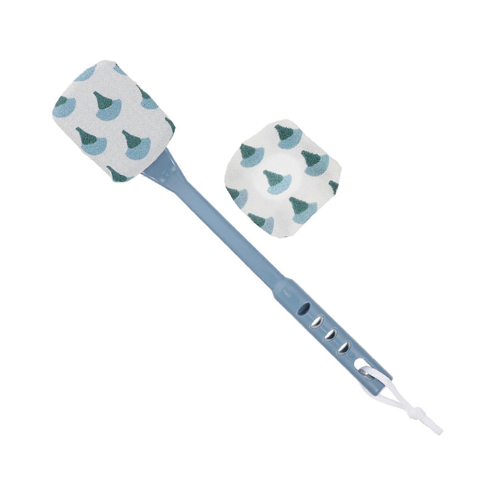 Long Handle Bath Brush Back Scrubber with Replaceable Cloth for Gentle Skin Exfoliation Shower