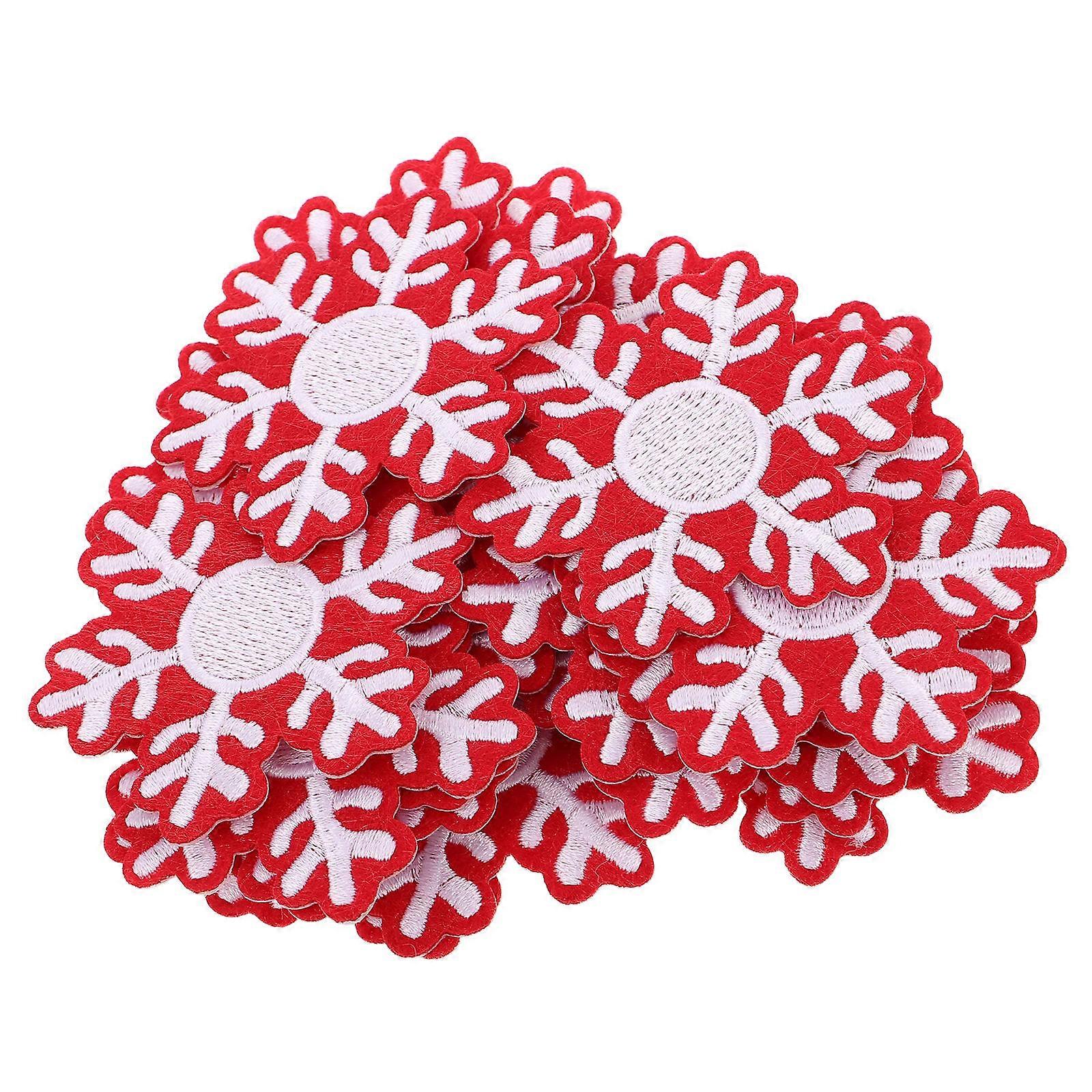 Embroidered Snowflake Patch DIY Snowflake Decorative Patches 20Pcs