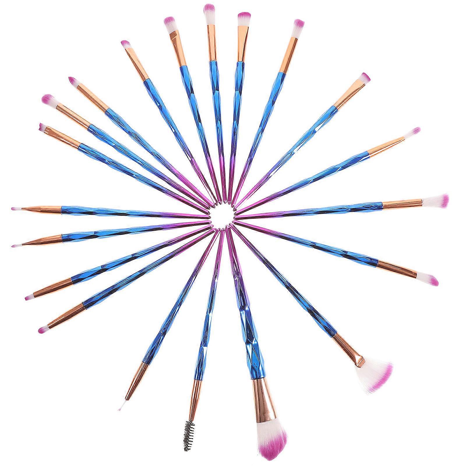 Cosmetic Brush 20Pcs Makeup Set for Makeup with Gradient Blue Purple Handle