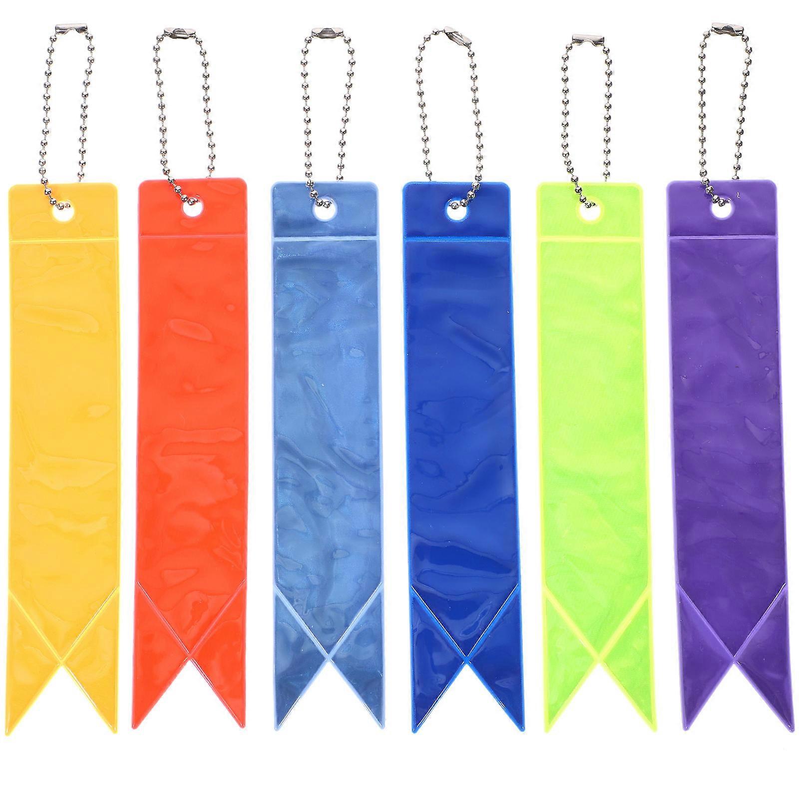 PVC Reflective Key Holder Strap for Hanging Use 12Pcs Assorted Color Keychains