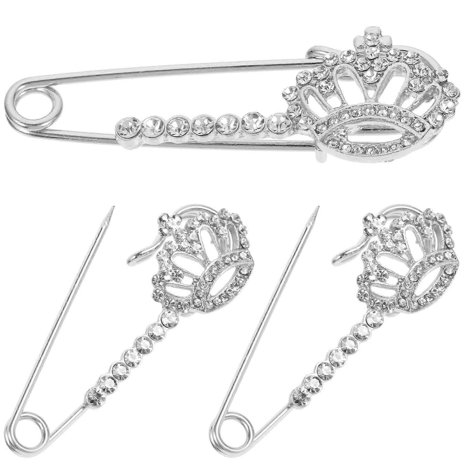 Sweater Accessory Small Pin Crown Shape Zinc Alloy 3Pcs