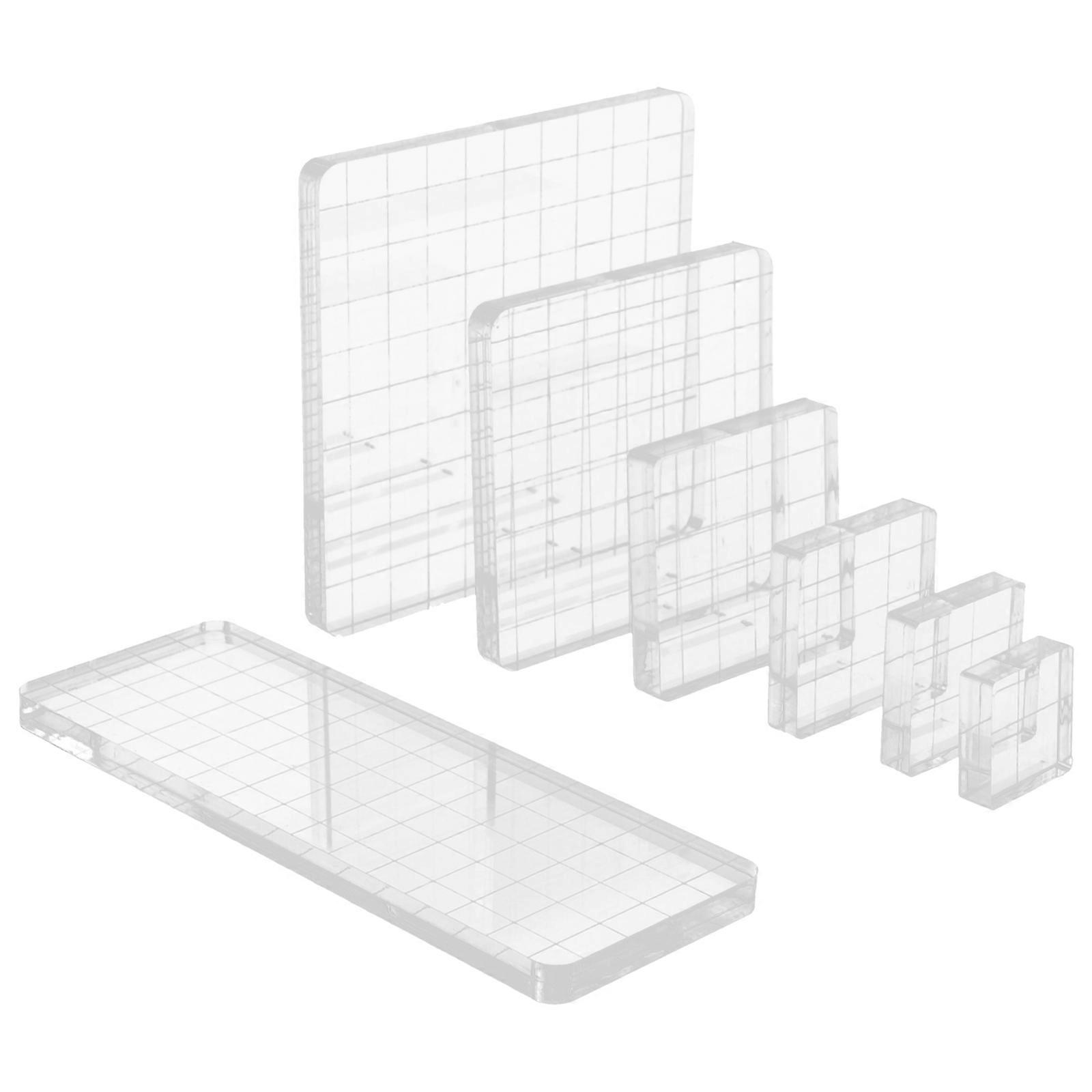 Stamp Accessory Acrylic Stamp Block for DIY Crafts 7Pcs Set