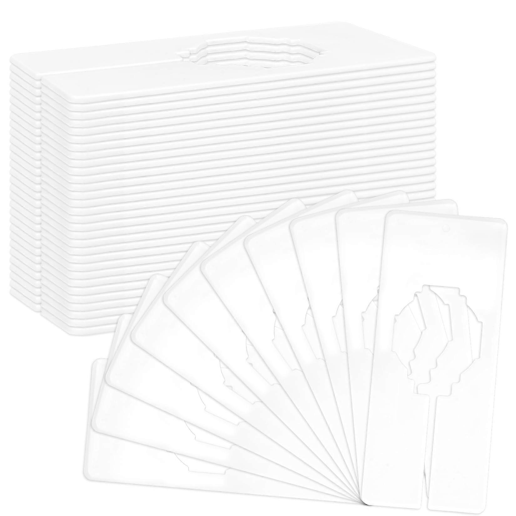 30PCS Rectangular Closet Shelf Dividers for Clothes Organization Clothing Rack Tags with Blank Label Surface  White Ref:6254