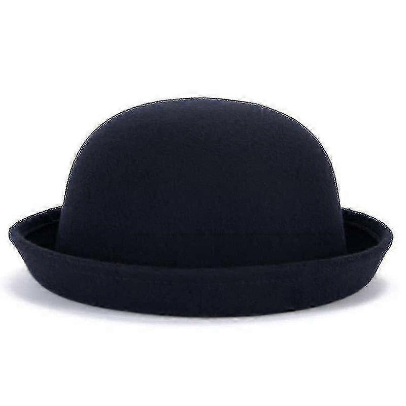 Trendy Women Solid Color Bowler Derby Wool Felt Hat 2025