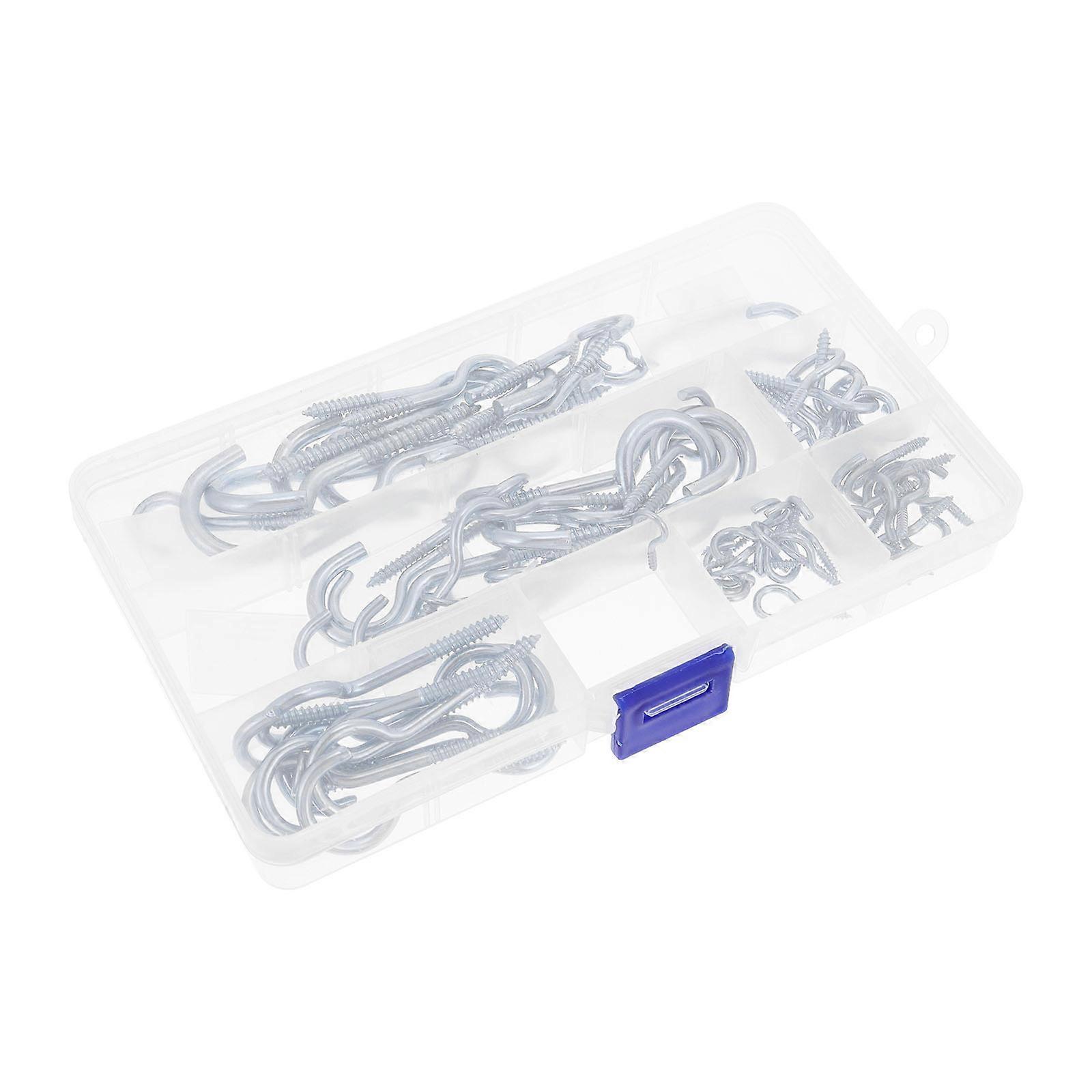 Heavy Duty Screw Hooks Assortment Kit for Home Use 160Pcs Silver