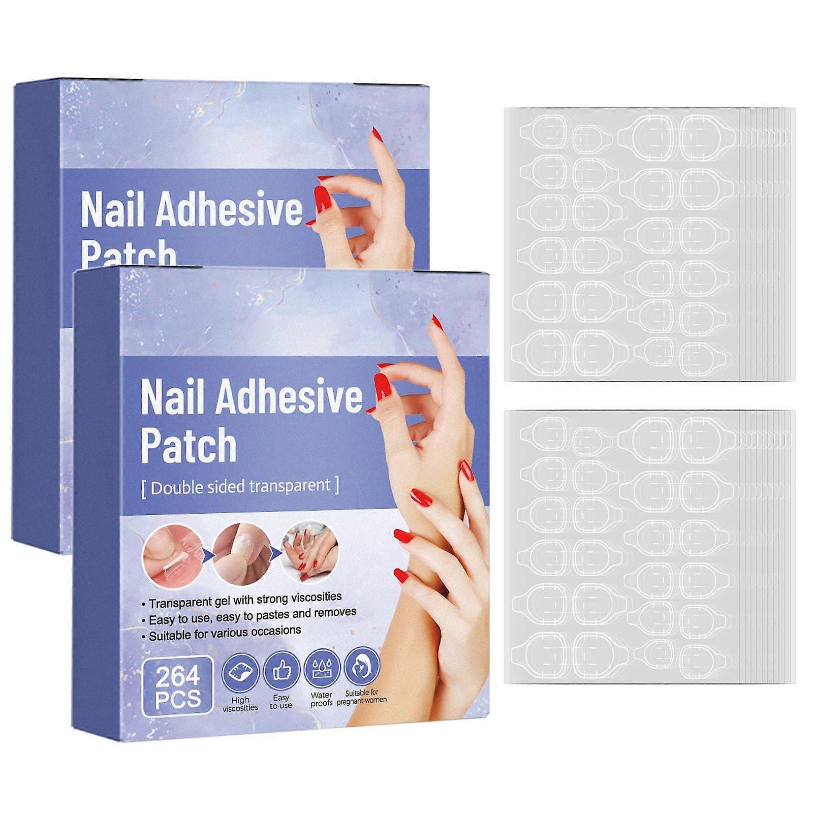 Nail Adhesive Tabs 22 Sheets Strong Waterproof Hold for Press On and False Nails Multiple Sizes