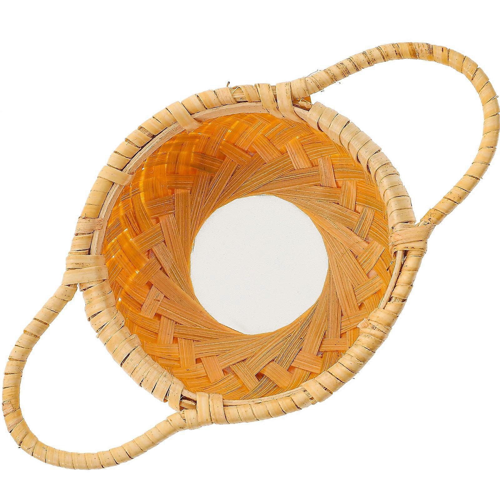 Rattan Tea Strainer with Double Handle, Fine Mesh Filter for Loose Leaf Tea Brewing