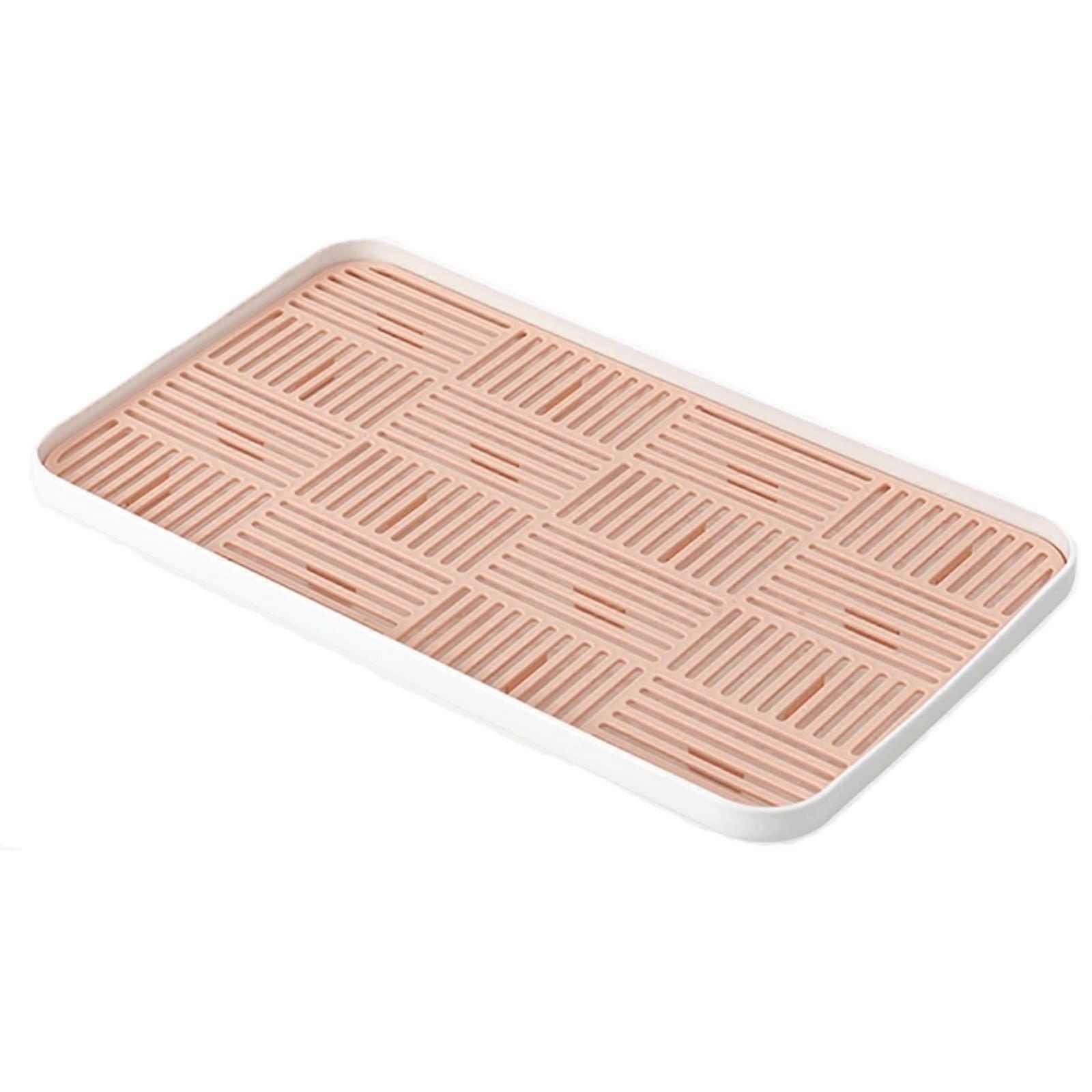 Serving Tray with Double Drainage Design, NonSlip Rectangular Breakfast Tray for Tea and Fruit