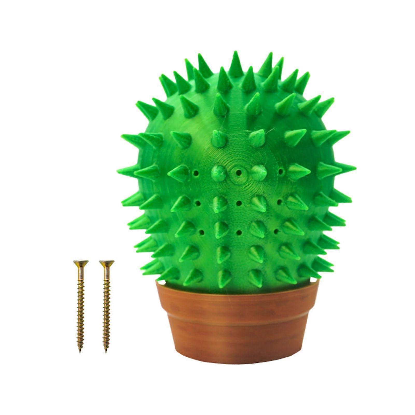 Wall Mounted Cactus Cat Scratching Post with 2 in 1 Grooming Pad for Indoor Space Saving