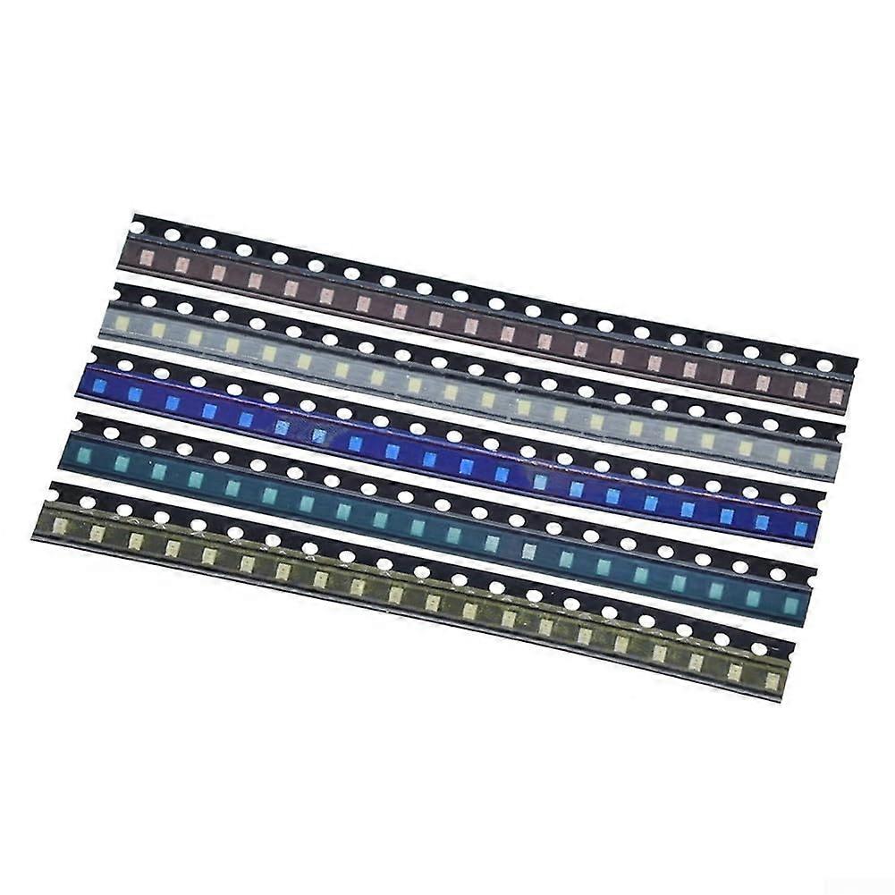 100pcs 0805 SMD LED Assortment Kit Multicolor Red White Green Blue Yellow for Electronics