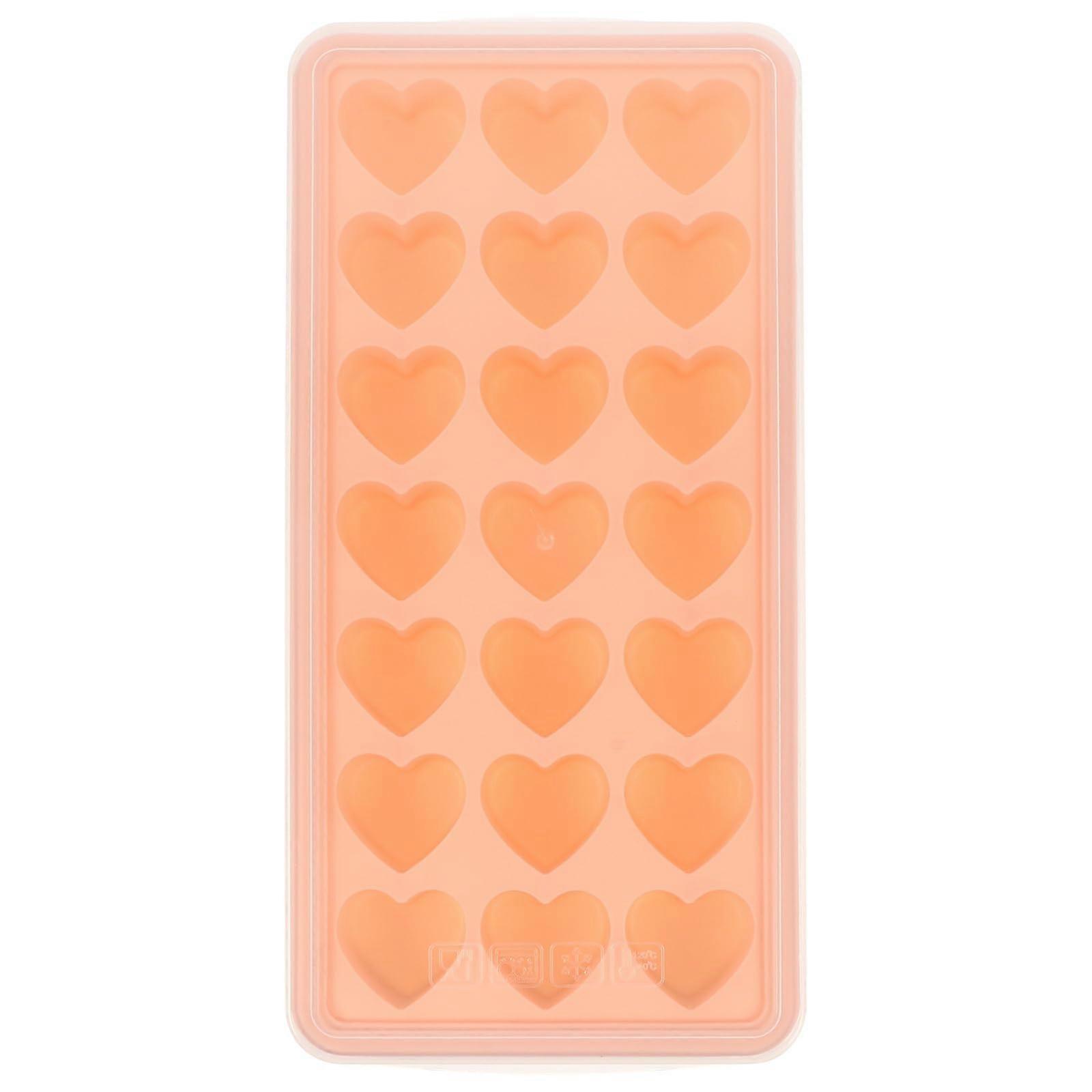 Heart Ice Cube Tray Silicone Mold with Lid, EasyRelease Stackable Design for Cocktails and Freezer