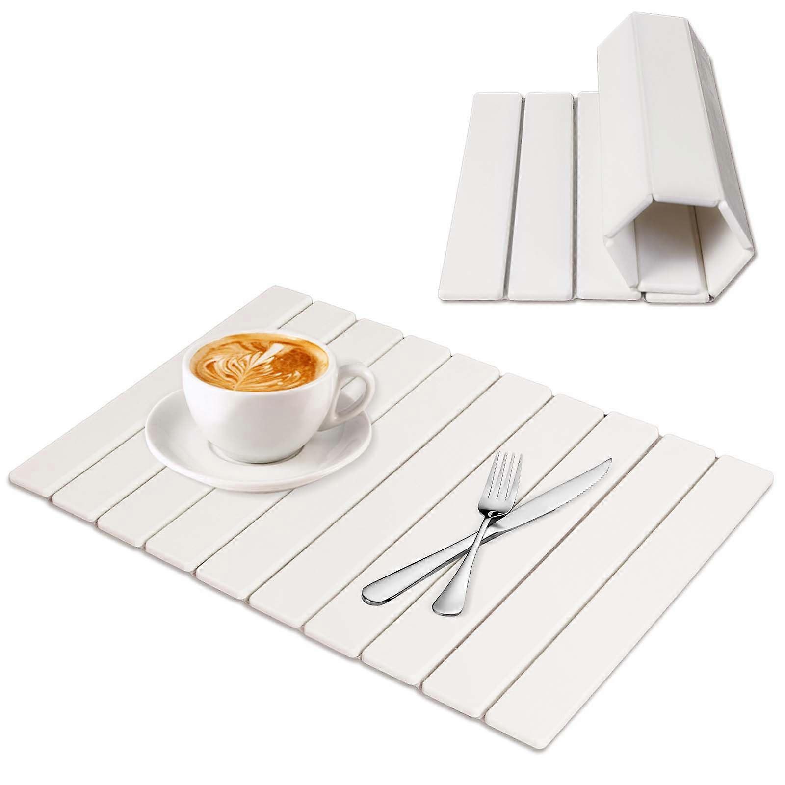 Large Foldable Stone Dish Drying Mat 24x16  Fast Absorbent Diatomaceous Earth Kitchen Countertop