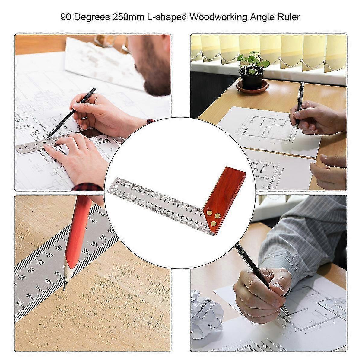 Woodworking Angle Ruler 90 Degrees L-Shaped Square Ruler for Woodworking