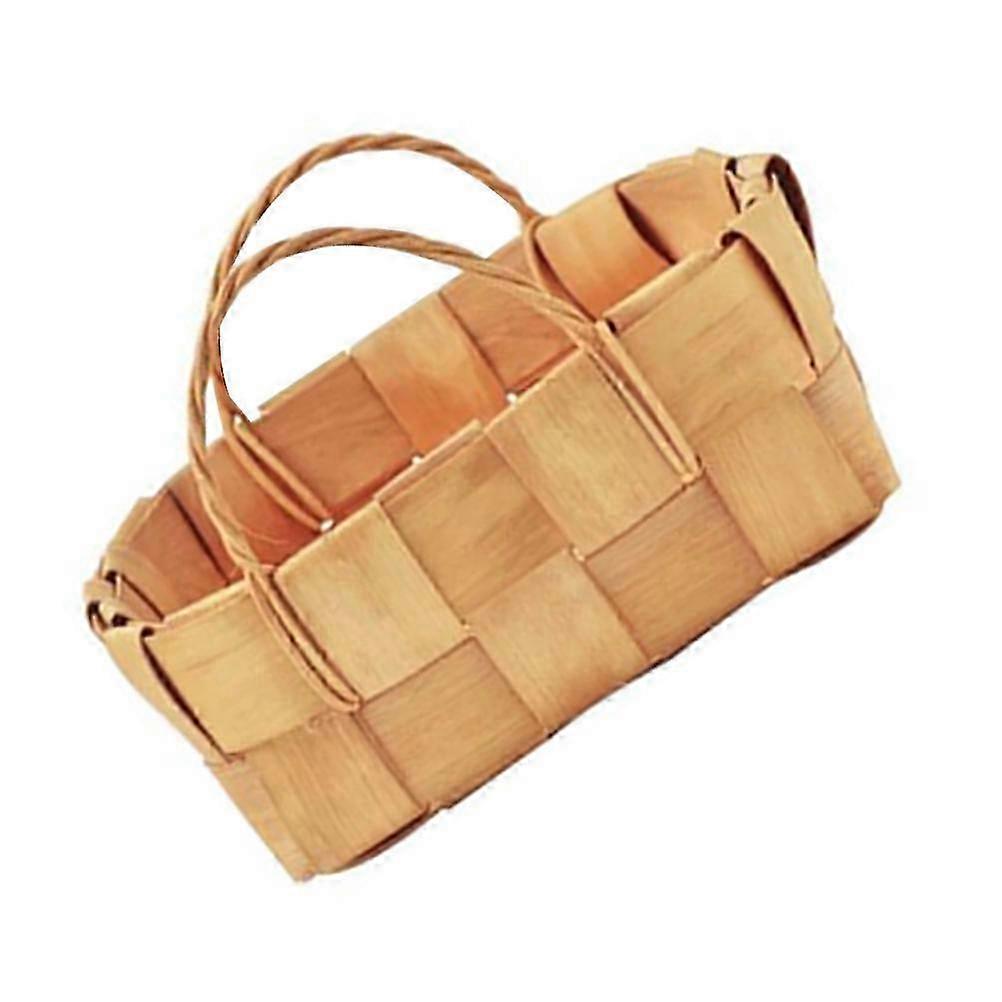 Wooden Woven Fruit Vegetables Basket for Kitchen Use 1Pcs Storage Container