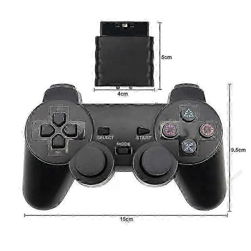 For Sony PS2 Wireless 2.4GHz Dual Vibration Controller Gamepad Transparent