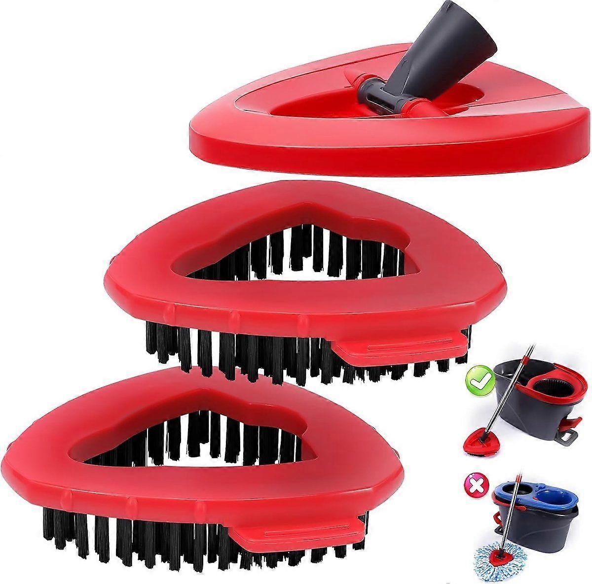 2 brushes and 1 rotating mop head, replacement base - red