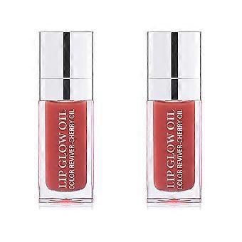 2X Ibcccndc Crystal Jelly Óleo Labial Hidratante e Volumizador, Gloss Labial, Maquiagem para Lábios Volumosos e Brilhantes, Óleo Labial com Cor, 6ml 012