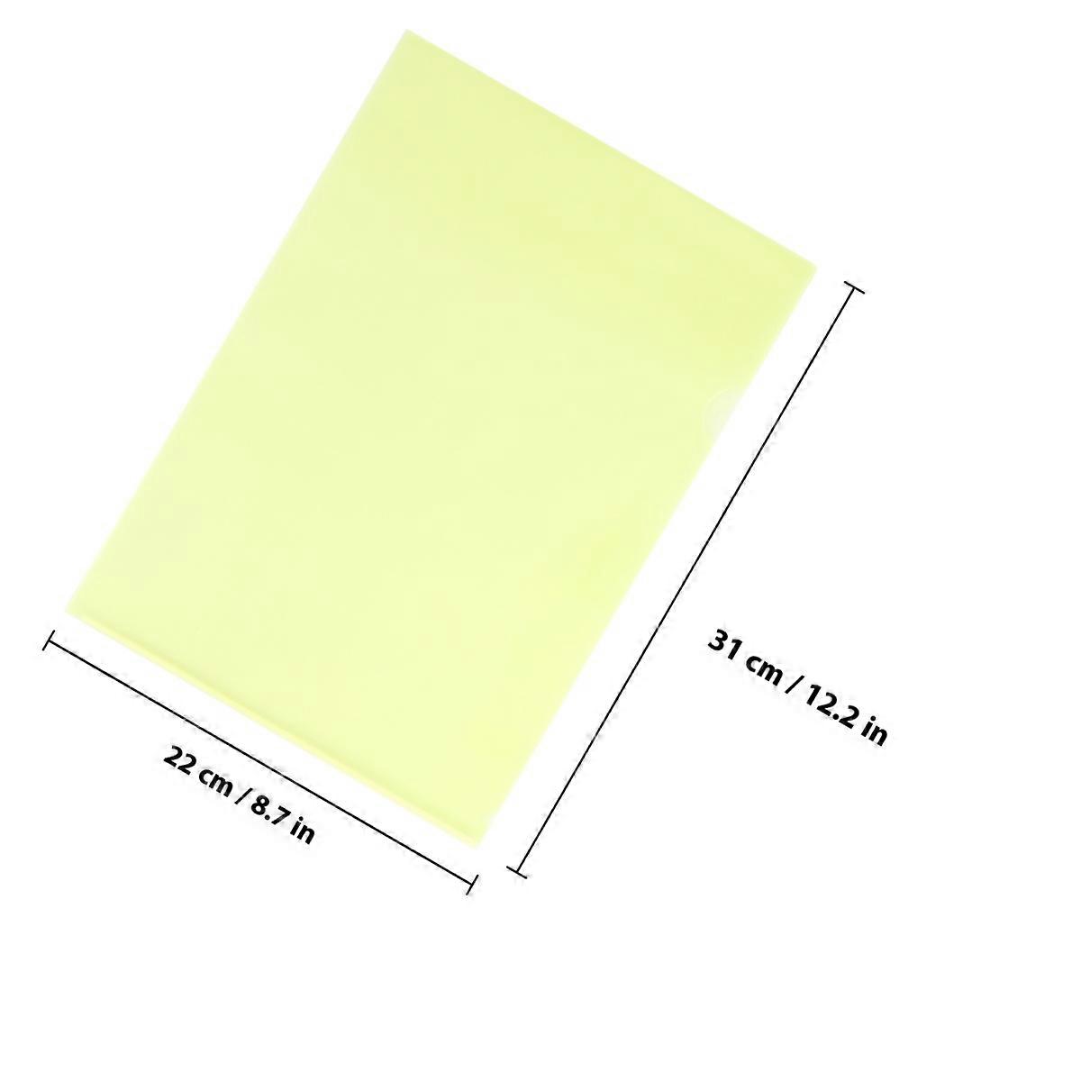 Transparent Folder L File Folder for Organizing Files 30Pcs Yellow Set