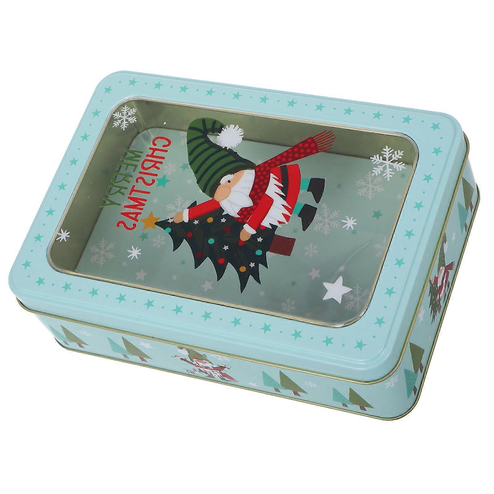 Christmas Cookie Tin Festive Design for Present Giving Iron Storage Box