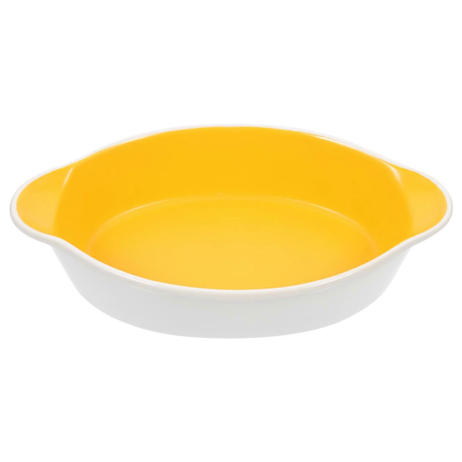 Double Handle Ceramic Pie Pan for Baking Dish and Roasting 1 Piece