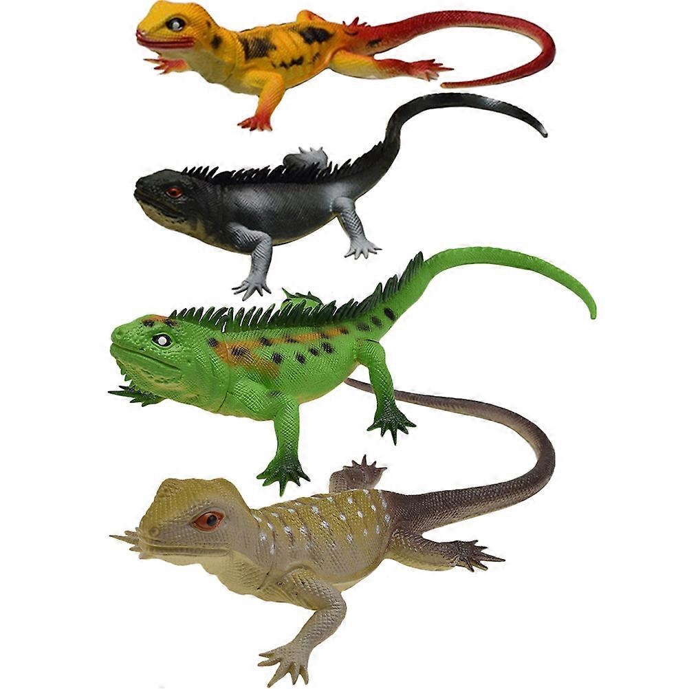 Prank Toys Simulation Lizard Toy Squeeze for Playing 4Pcs