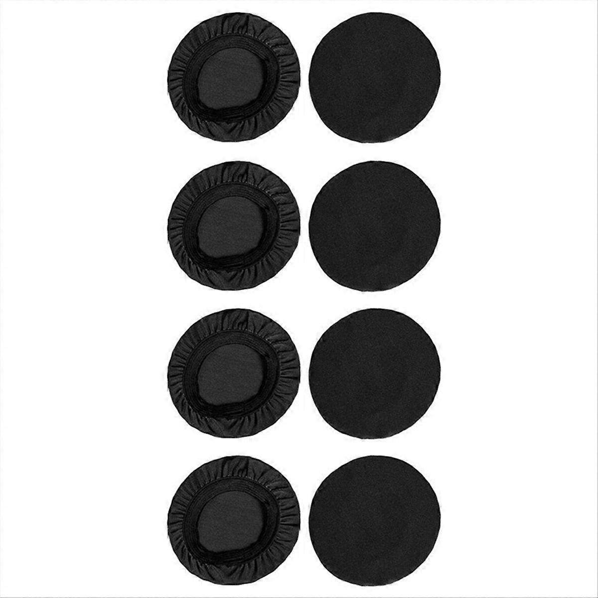 4 Pairs 8CM Elastic Earpad Covers Black