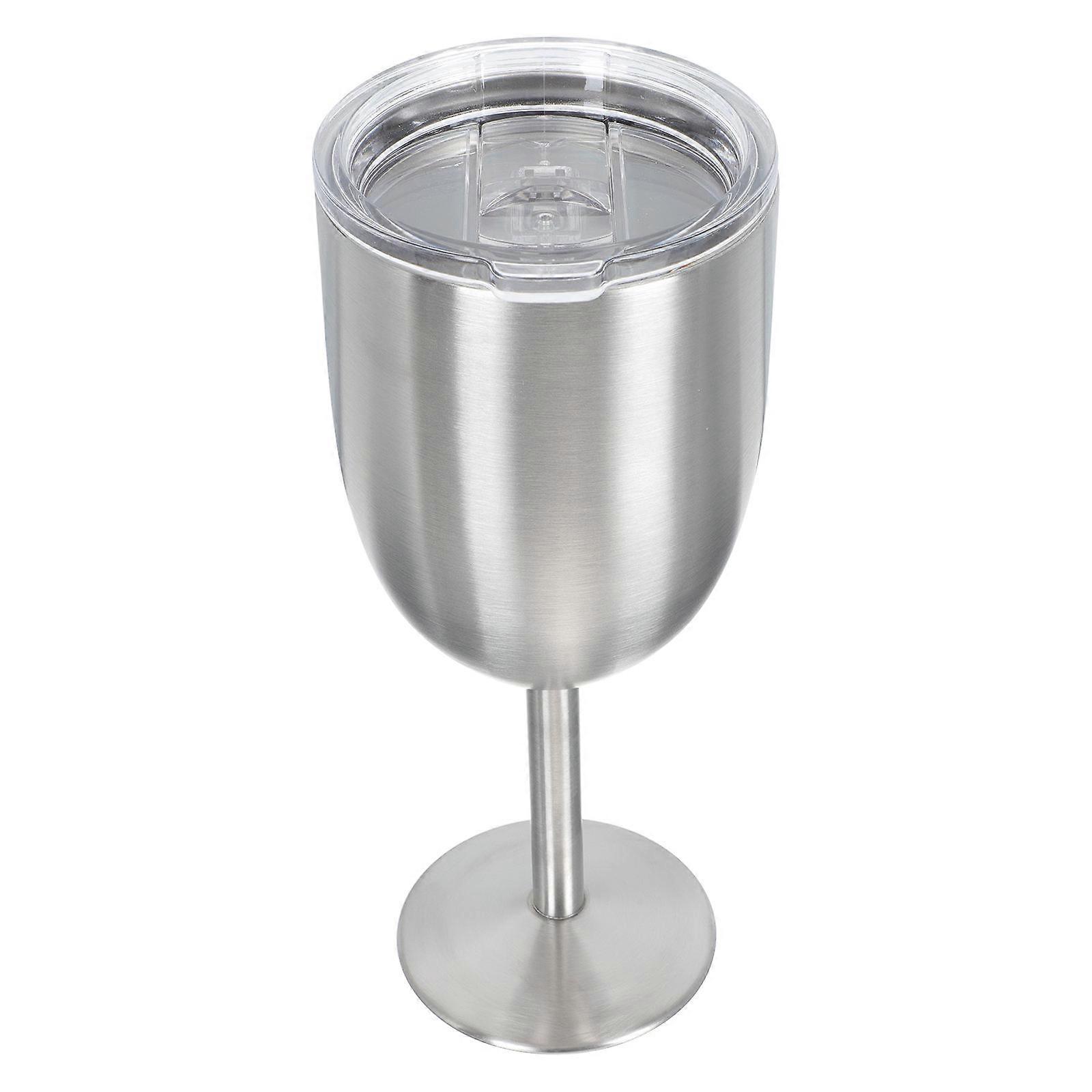 Drinking Goblets Stainless Steel Goblet Party Silver 10oz Insulation 1Set