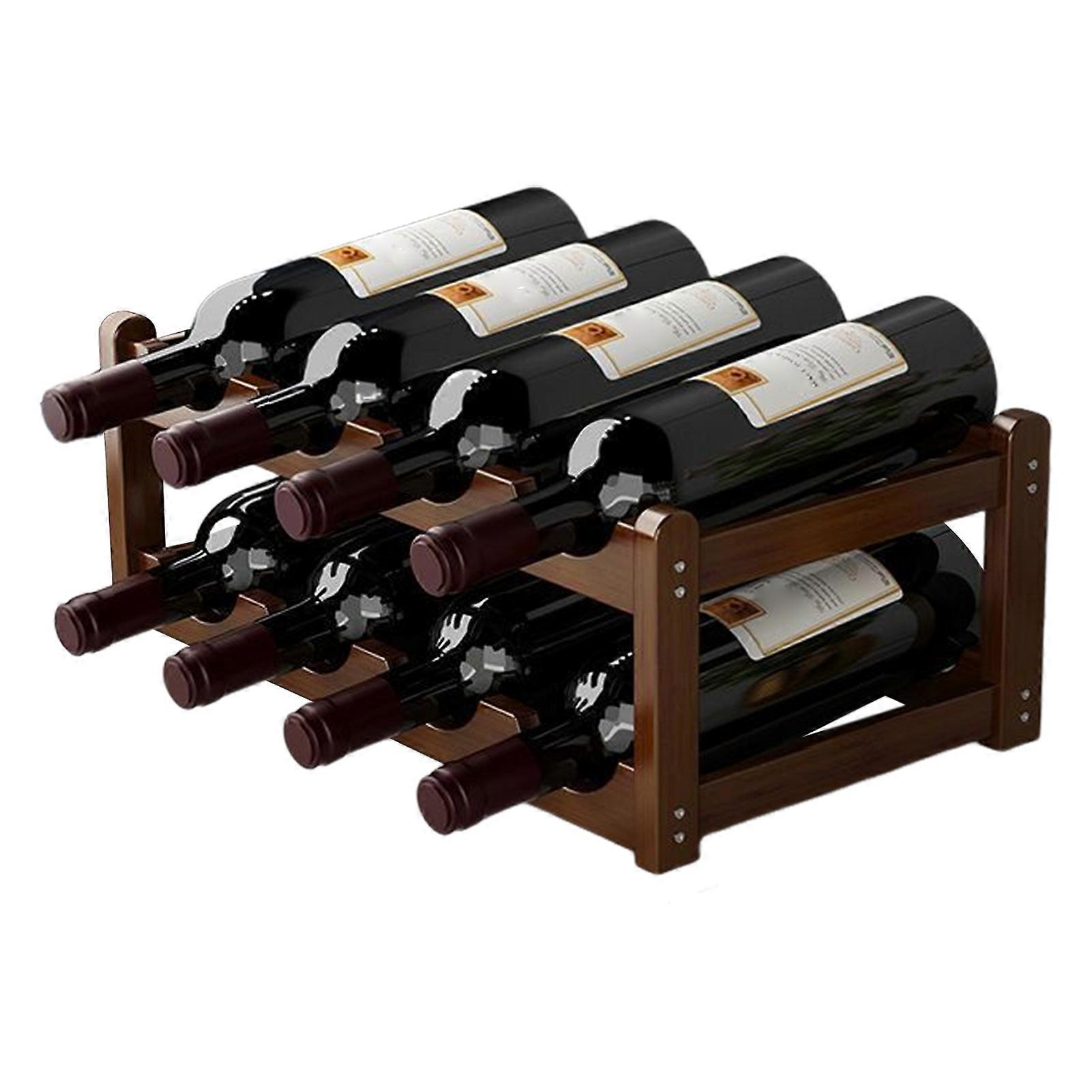 Bamboo Wine Rack Holder Stackable Storage Cube for Champagne and Bottle Display