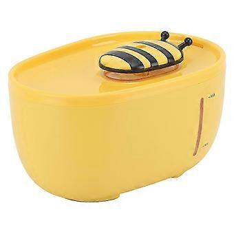Fontaine d’eau pour animaux de compagnie Silencieux Circulation automatique filtrant Mignon chat chien Distributeur d’eau pour petits animaux de compagnie moyens 2L abeille