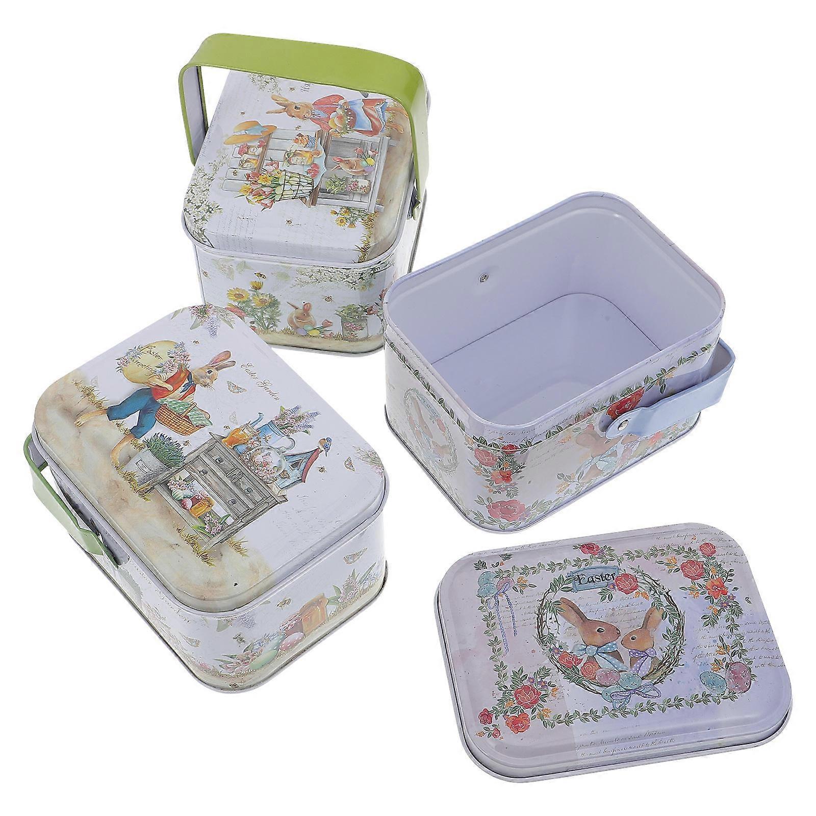 3Pcs Easter Round Candy Box Decorative Sweets Box Gift Package Box for Party