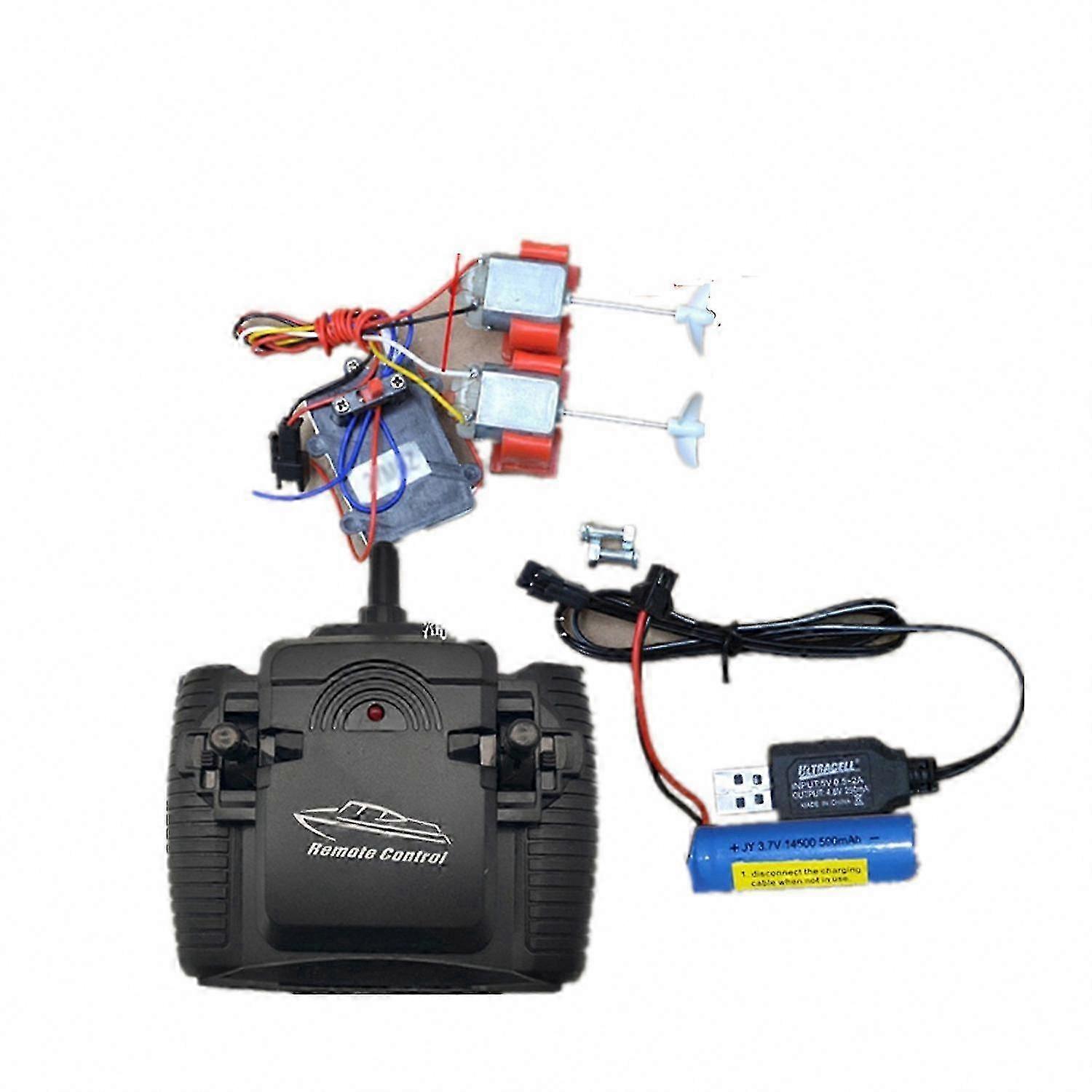 Remote Control Boat Model Kit with Shaft, Socket, Motor, Propeller, Controller, and Receiver Set