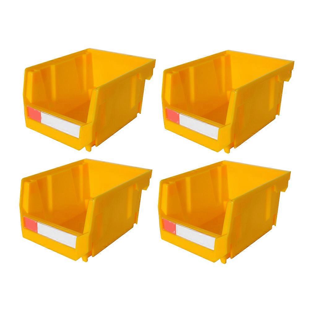 Plastic Storage Box Backmounted Toolbox for Storage 4Pcs Yellow Portable Case
