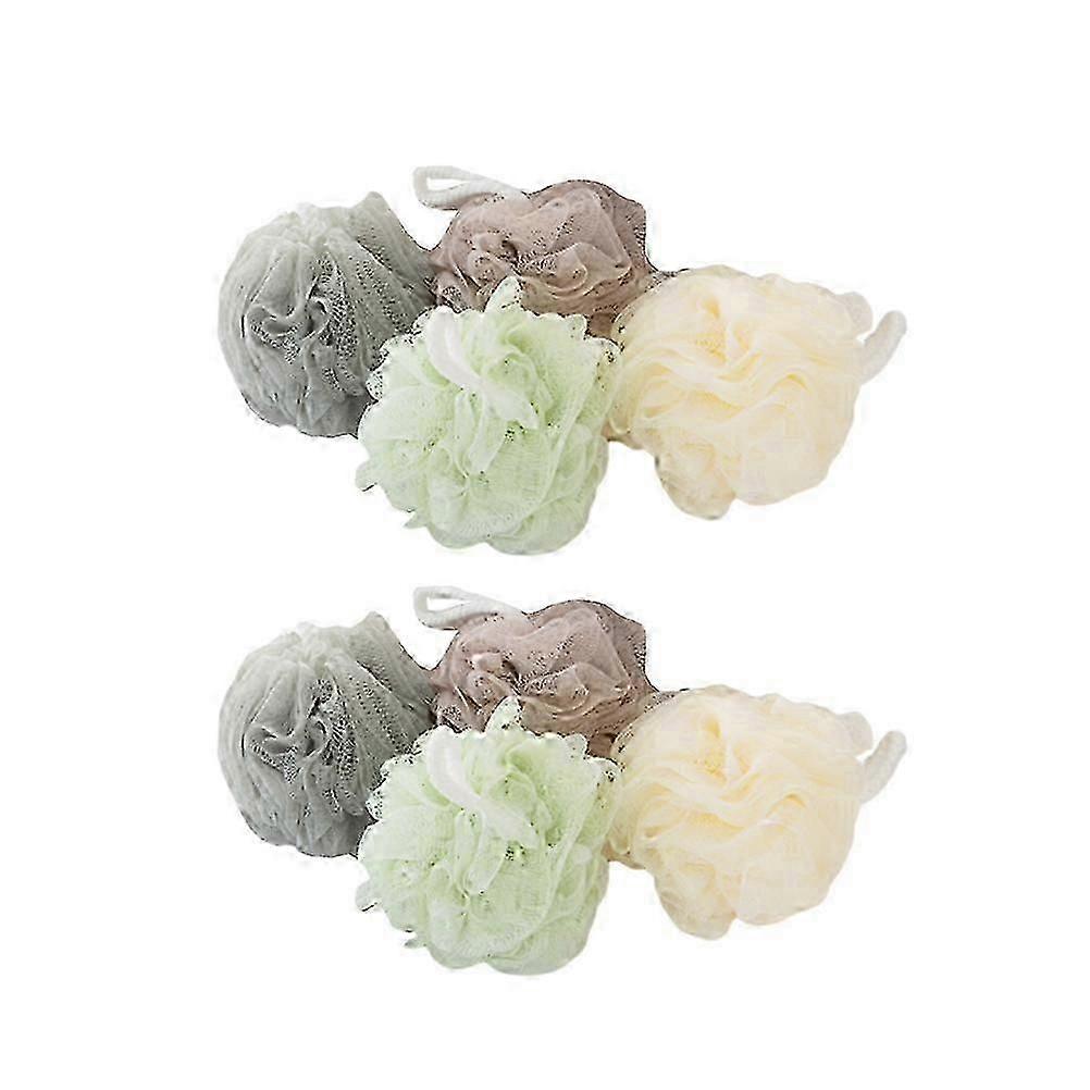 Bubble Making Ball Bath Sponge for Shower Use 8Pcs Assorted Color Pack
