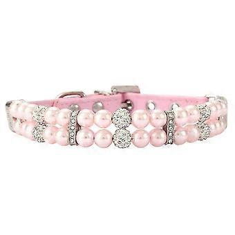 Pearl Dog Collars,Beaded Cat Collar with Crystal Rhinestone for Kitten Small Medium Jewelry Wedding