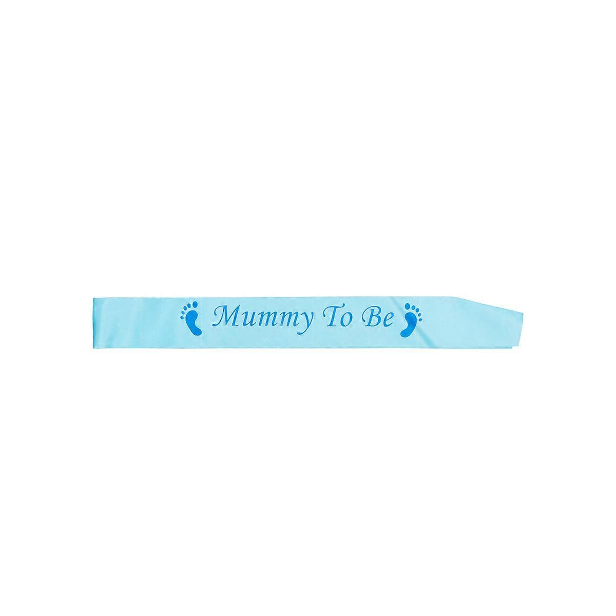 Blauwe babyshower sjerpen van satijn.
