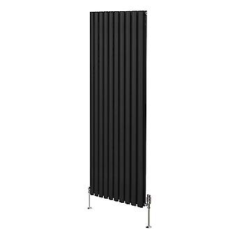 Oval Column Radiator 1800mm x 600mm & TRV Chrome Valves Modern Designer Double Panel Central Heating