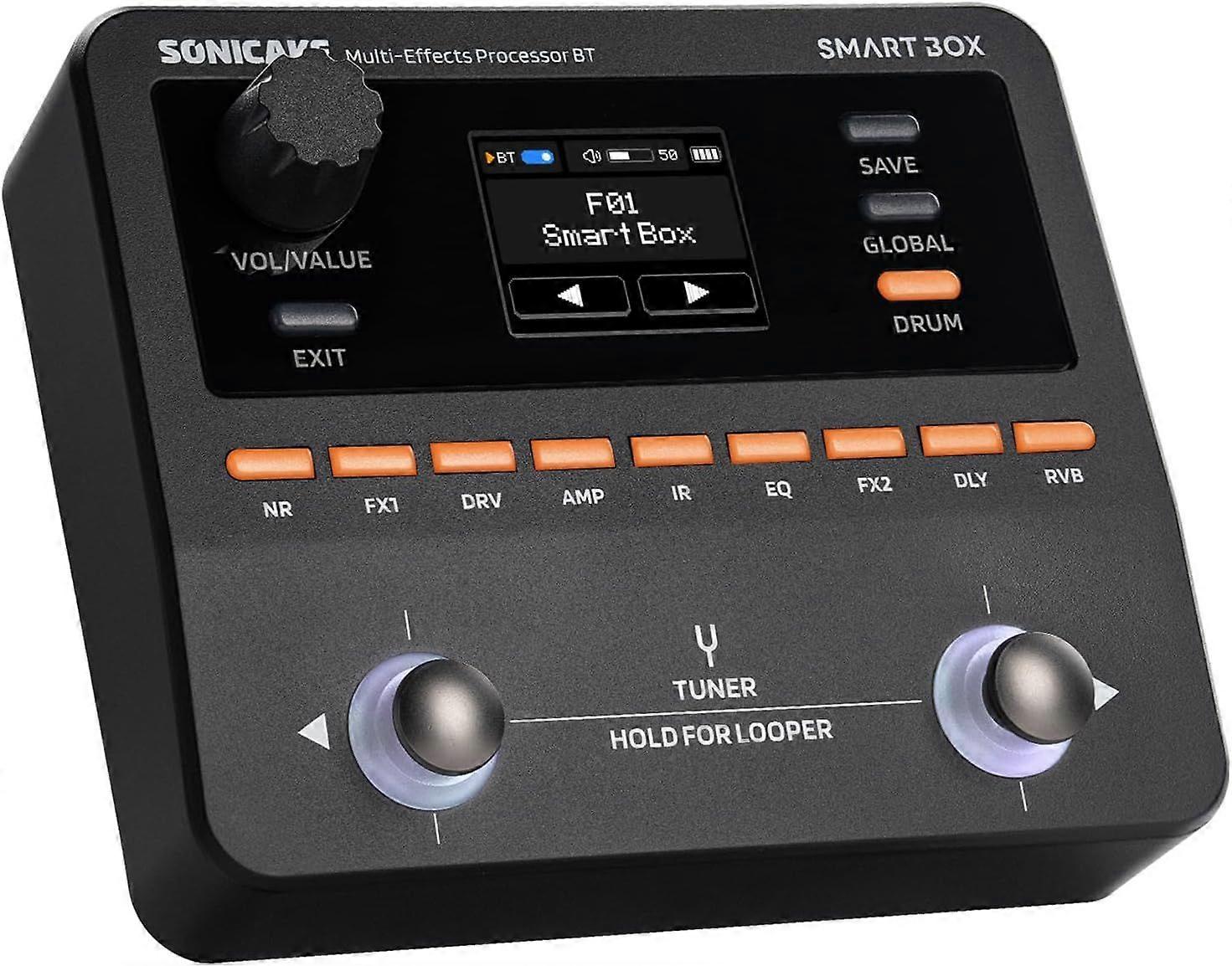 Sonicake Smartbox Digital Multi-Effects Processor Elguitar Effektpedal, Bluetooth Bas,