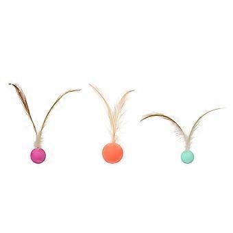 3pcs Pet Teasing Balls Intéressant Chat Taquinerie Jouets Pet Interactif Jouets Chat Teasers