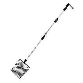 Metal Cat Litter Scoop Reusable Heavy Duty Sifting Shovel with Detachable Adjustable Long Handle for Chicken Coop Dogs