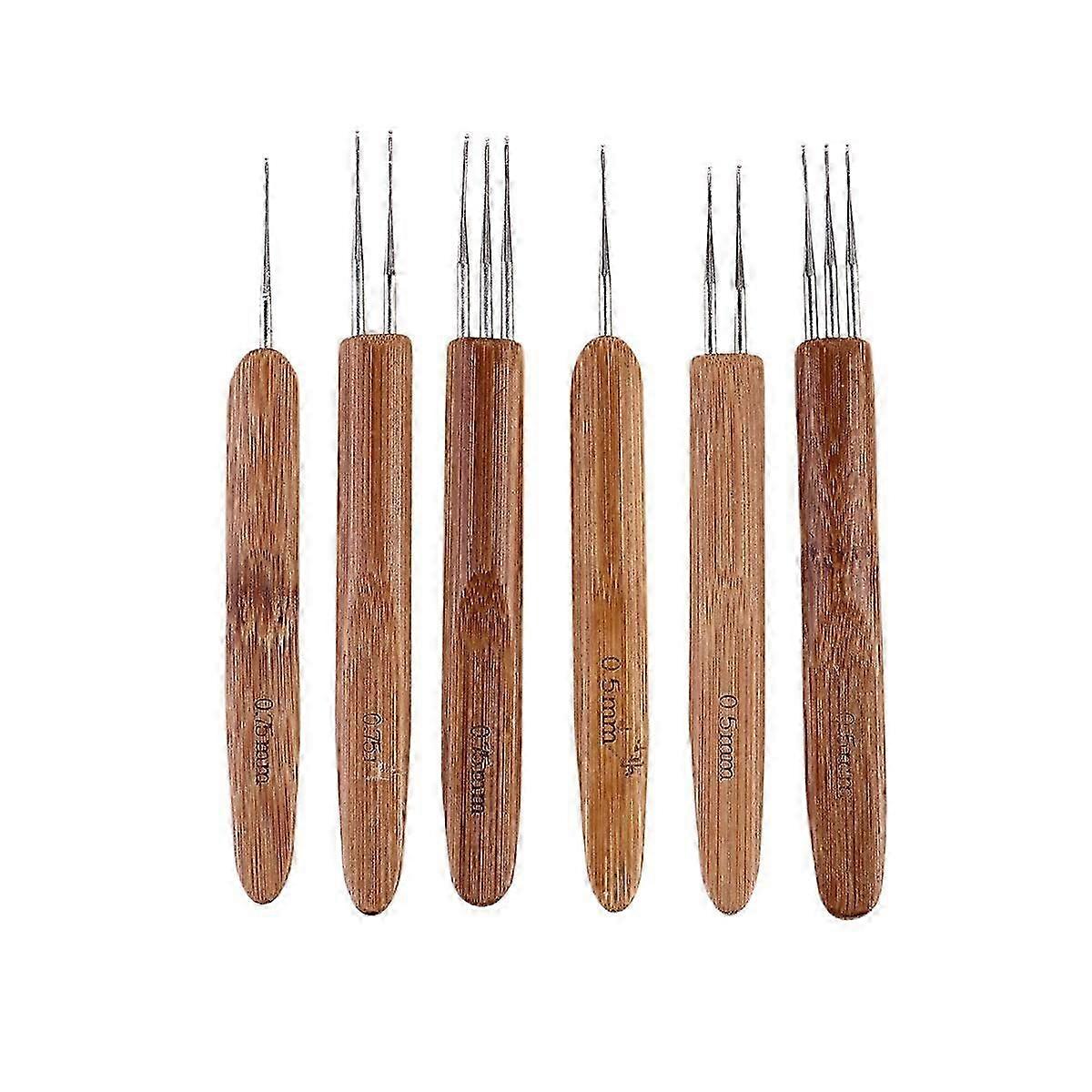 Crochet Knitting Tools Bamboo Hooks for Dreadlocks 12 Pieces