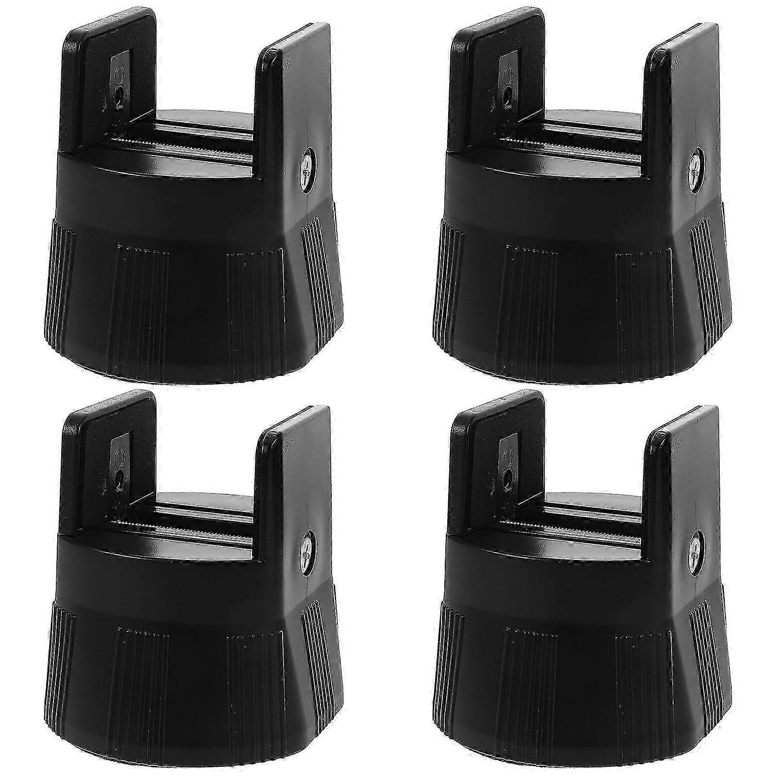 Furniture Risers | Adjustable Black ABS Risers with 4 Plastic Feet Pads