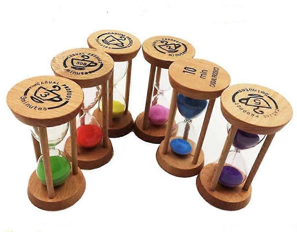 Træ timeglas 30 sekunder +1 + 2 + 3 + 5 +10 minutter Timer Creative Gift Study Dekoration