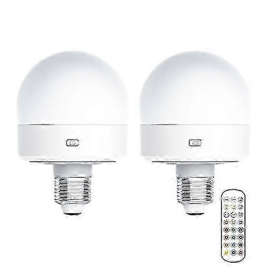 USB Rechargeable Light Bulb with Remote Control Timer Dimmable Easy to Install Battery Powered E27 L [MI]