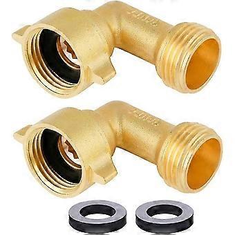 Garten Schlauchanschluss 90 Grad Messing Garten Schlauch Ellbogen Massiv Messing Adapter (2pcs) + Extra 4 Hochdruckreiniger