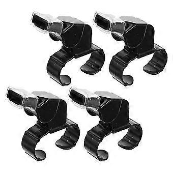 Lot de 4 sifflets à double tonalité compatibles avec les entraîneurs et les arbitres de basketball, football et volleyball. Sifflets de sport durables et portables avec anneau.