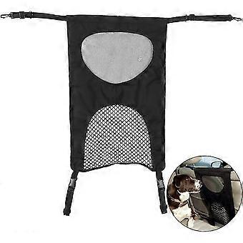 GHJK-Car Rear Seat Barrier Net Dog Portable Protective Net Separation Travel Safety for Pets Dog Cat with Hooks and Straps Universal
