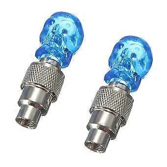 2X LED Luce Valvola Tappo Raggio Luce per Bicicletta Auto Bike Rim Pneumatico Blu